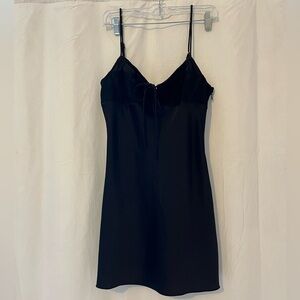 Urban Outfitters black satin and lace mini dress